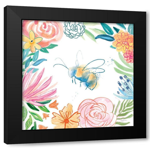 Flower Fun V Black Modern Wood Framed Art Print by Urban, Mary