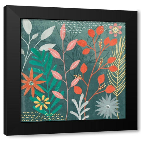 Fresh Petals II Black Modern Wood Framed Art Print by Charron, Veronique