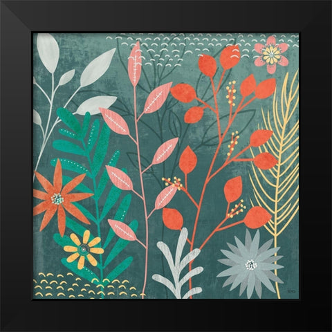 Fresh Petals II Black Modern Wood Framed Art Print by Charron, Veronique