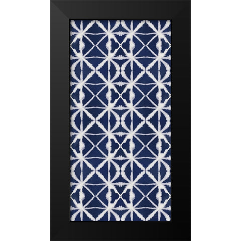 Indigo Splash Pattern VIE Panel Black Modern Wood Framed Art Print by June, Dina