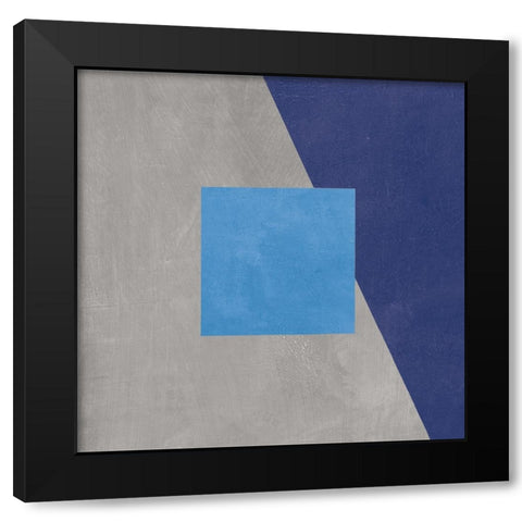 Azure Blue Silk Abstract II Black Modern Wood Framed Art Print by Tillmon, Avery