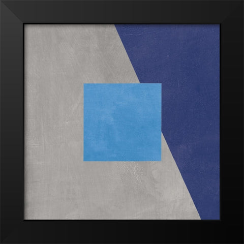 Azure Blue Silk Abstract II Black Modern Wood Framed Art Print by Tillmon, Avery