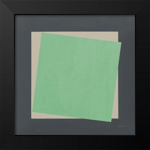 Geo Core Green Black Modern Wood Framed Art Print by Tillmon, Avery