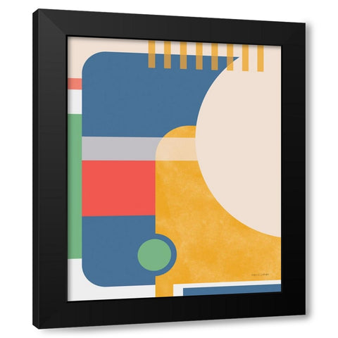 Modern Glam I Vallarta Blue Black Modern Wood Framed Art Print with Double Matting by Gallagher, Megan