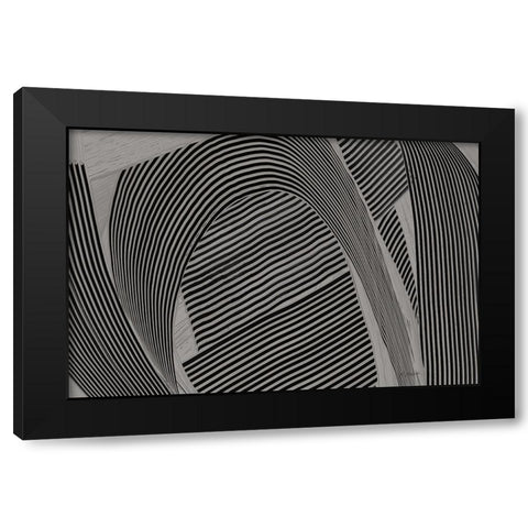 Weaving I Gray Crop Black Modern Wood Framed Art Print with Double Matting by Schick, Mike