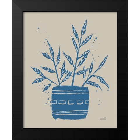 Vallarta Blue Botanical Sketches IX Black Modern Wood Framed Art Print by Tavoletti, Anne