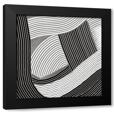 Weaving III Paloma Black Modern Wood Framed Art Print with Double Matting by Schick, Mike