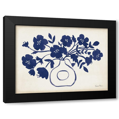 Modern Sodalite Blue II Black Modern Wood Framed Art Print with Double Matting by Zaman, Farida