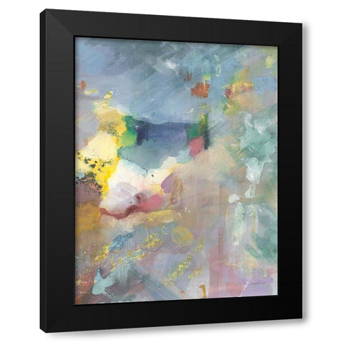 Quasar III Rose Black Modern Wood Framed Art Print by Nai, Danhui