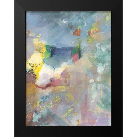 Quasar III Rose Black Modern Wood Framed Art Print by Nai, Danhui