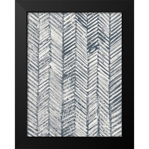 Maki Tile Panel I Crop II Blue Black Modern Wood Framed Art Print by Lovell, Kathrine