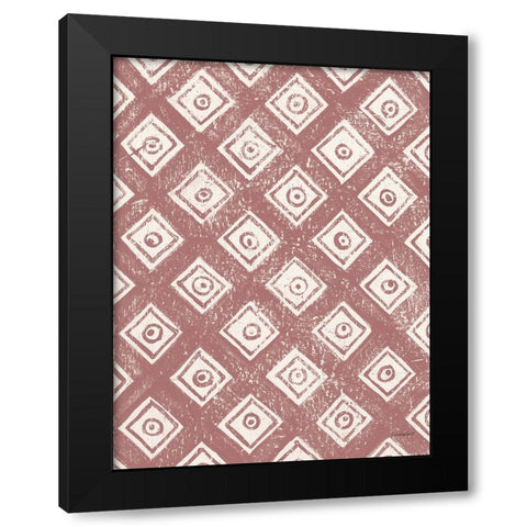 Maki Tile Panel II Crop I Rose Black Modern Wood Framed Art Print with Double Matting by Lovell, Kathrine