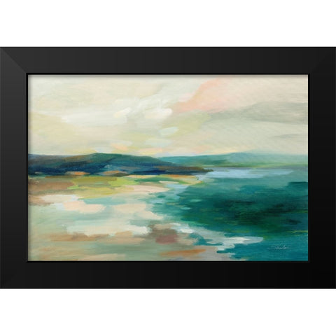 Pastel Lake Black Modern Wood Framed Art Print by Vassileva, Silvia