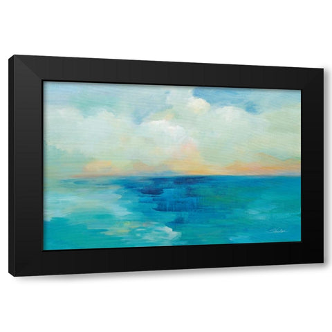 Aquarelle Sea Black Modern Wood Framed Art Print by Vassileva, Silvia