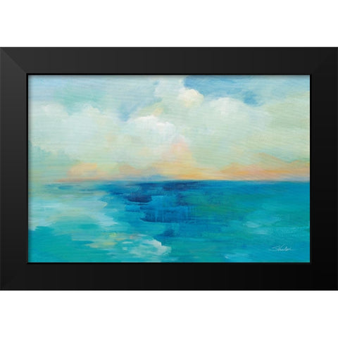 Aquarelle Sea Black Modern Wood Framed Art Print by Vassileva, Silvia