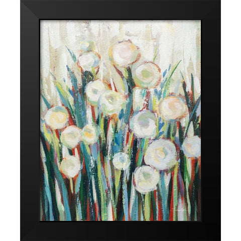 Sprinkled White Flowers I Black Modern Wood Framed Art Print by Vassileva, Silvia