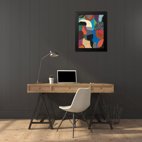 Wait Black Modern Wood Framed Art Print by Warrick, Cheryl