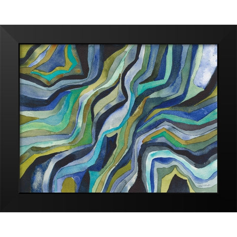 Flow Black Modern Wood Framed Art Print by Warrick, Cheryl