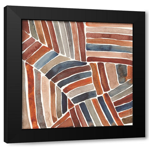 Furrow II Black Modern Wood Framed Art Print with Double Matting by Warrick, Cheryl