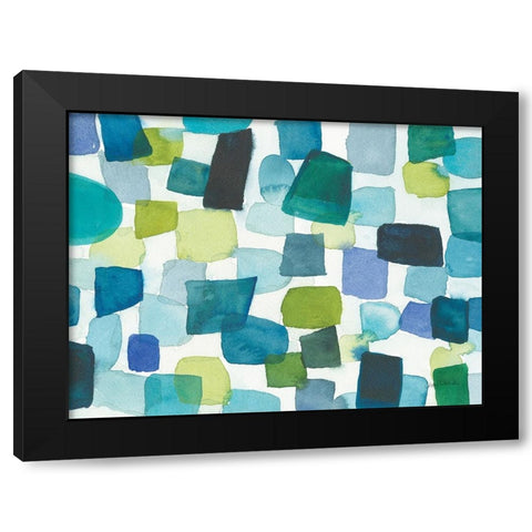 Toggle Blocks Black Modern Wood Framed Art Print by Warrick, Cheryl