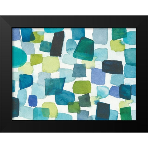Toggle Blocks Black Modern Wood Framed Art Print by Warrick, Cheryl