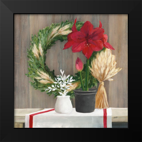 Blooms of the Season Dark Black Modern Wood Framed Art Print by Purinton, Julia