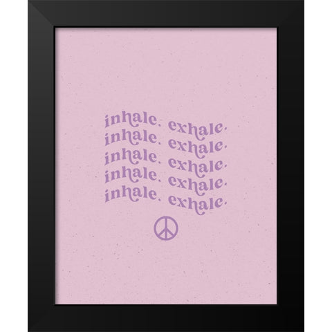 Wavy Words II Black Modern Wood Framed Art Print by Wild Apple Portfolio