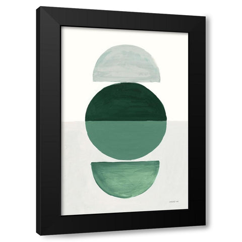 In Between I Green Black Modern Wood Framed Art Print with Double Matting by Nai, Danhui