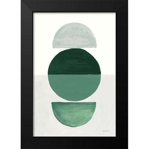 In Between I Green Black Modern Wood Framed Art Print by Nai, Danhui