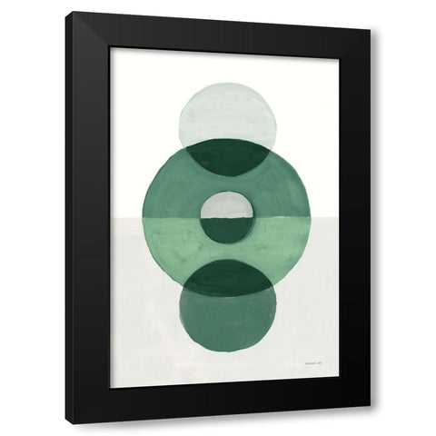 In Between II Green Black Modern Wood Framed Art Print by Nai, Danhui