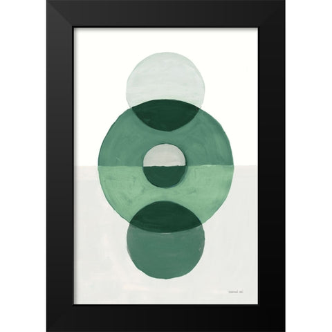 In Between II Green Black Modern Wood Framed Art Print by Nai, Danhui