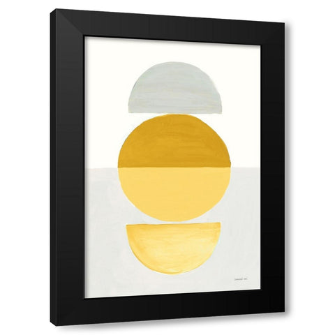 In Between I Yellow Black Modern Wood Framed Art Print with Double Matting by Nai, Danhui