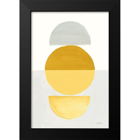 In Between I Yellow Black Modern Wood Framed Art Print by Nai, Danhui