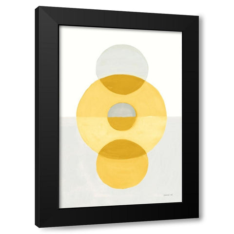 In Between II Yellow Black Modern Wood Framed Art Print with Double Matting by Nai, Danhui