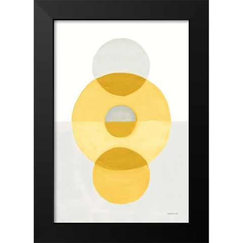 In Between II Yellow Black Modern Wood Framed Art Print by Nai, Danhui