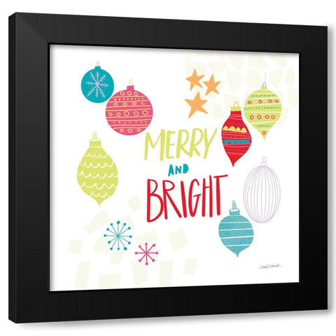 Peace Love Joy IV Bright Black Modern Wood Framed Art Print by Warrick, Cheryl