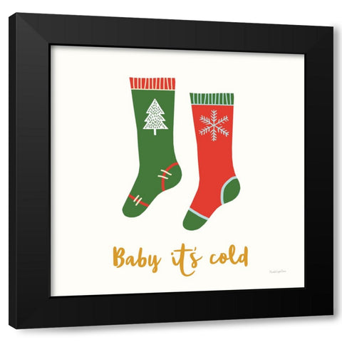 Merry Everything I Script Black Modern Wood Framed Art Print with Double Matting by Charro, Mercedes Lopez