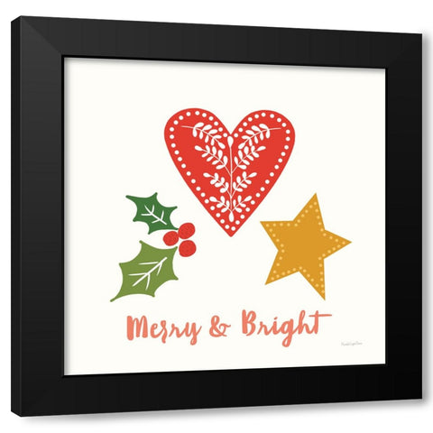 Merry Everything II Script Black Modern Wood Framed Art Print by Charro, Mercedes Lopez