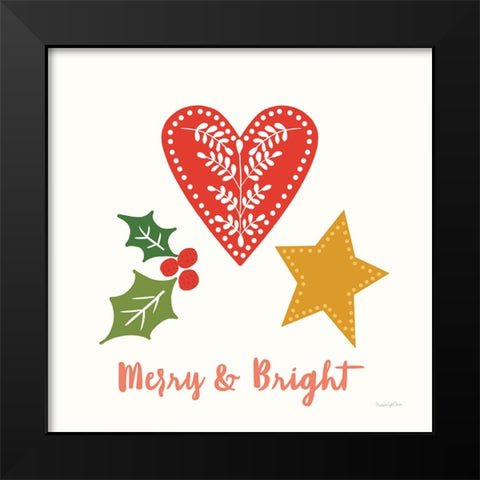 Merry Everything II Script Black Modern Wood Framed Art Print by Charro, Mercedes Lopez