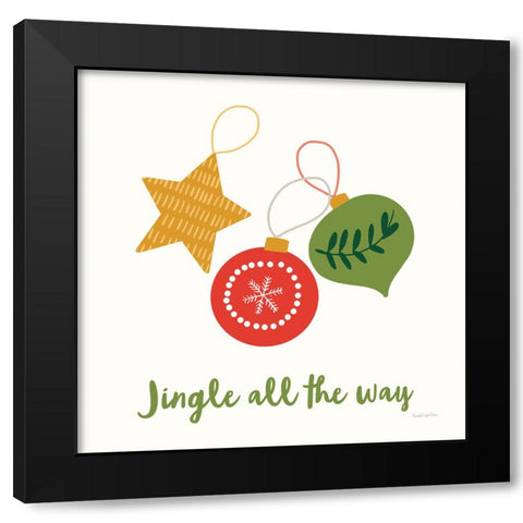 Merry Everything III Script Black Modern Wood Framed Art Print by Charro, Mercedes Lopez