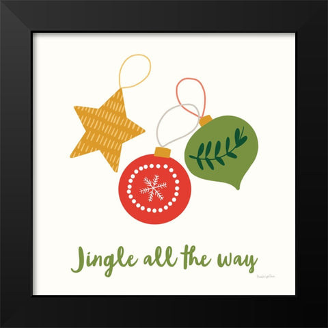 Merry Everything III Script Black Modern Wood Framed Art Print by Charro, Mercedes Lopez