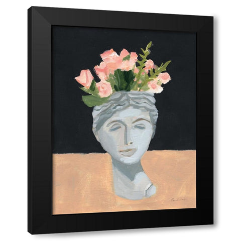 Golden Roses Black Modern Wood Framed Art Print by Munger, Pamela