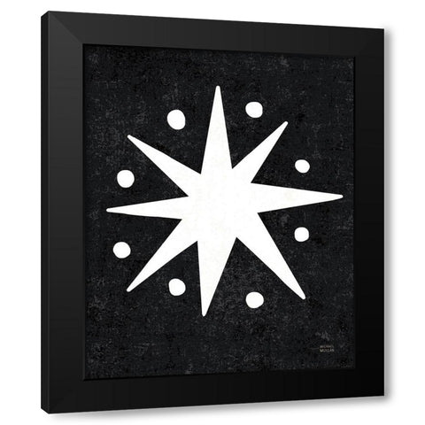 Christmas Whimsy Star Black Modern Wood Framed Art Print by Mullan, Michael