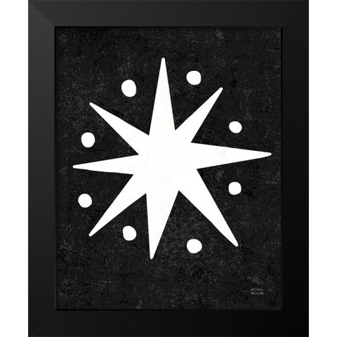 Christmas Whimsy Star Black Modern Wood Framed Art Print by Mullan, Michael