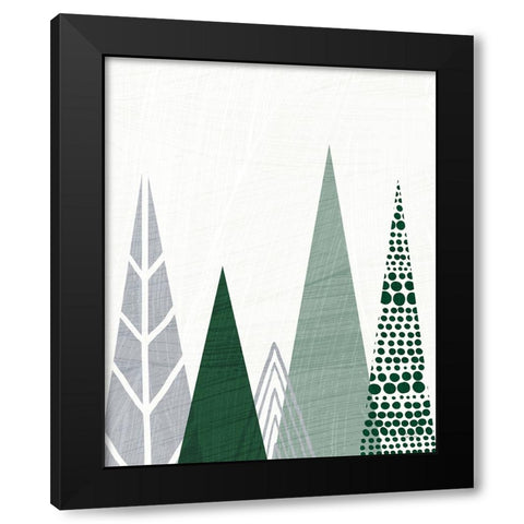 Geometric Forest III Green Gray Black Modern Wood Framed Art Print by Mullan, Michael
