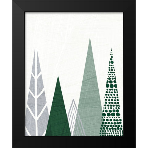 Geometric Forest III Green Gray Black Modern Wood Framed Art Print by Mullan, Michael