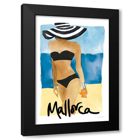 Mallorca Girl Black Modern Wood Framed Art Print by Charro, Mercedes Lopez