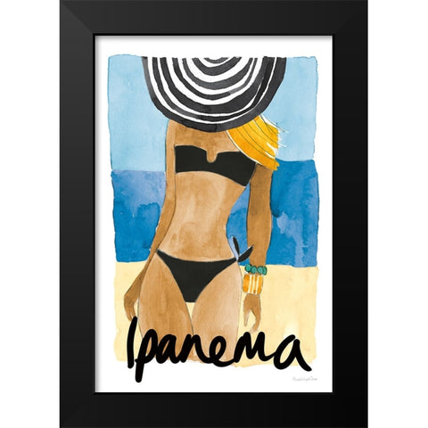 Ipanema Girl Black Modern Wood Framed Art Print by Charro, Mercedes Lopez