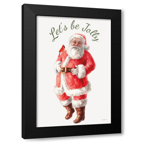 Jolly Santa Black Modern Wood Framed Art Print with Double Matting by Nai, Danhui