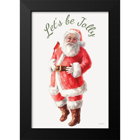 Jolly Santa Black Modern Wood Framed Art Print by Nai, Danhui